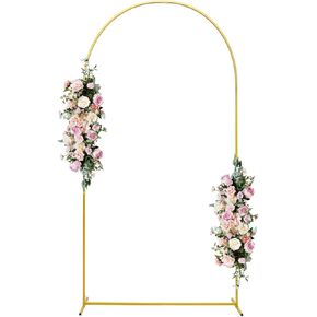 Linda's Memory 7.2 FT Arch Backdrop Stand Fitting Balloon Metal Arch Stand Frame Photo Arch Backdrop Stand for Parties Birthday Anniversary Baby Shower Background Decoration (7.2 FT, Gold)