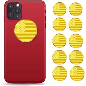8PCS Protection Cell Phone Sticker, E-Protection Stickers for Cell Phones/Tablets PC/Laptops/All Electric-Devices, Effectively Shield 99% of 5G Mobile Harmful Pollution (Gold)