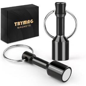 مغناطيس سلسلة المفاتيح TRYMAG لاختبار النحاس، 4 عبوات من سلسلة مفاتيح جيب النيوديميوم مع أرض نادرة مغناطيسية قوية، حامل مفاتيح معلق مغناطيسي لاختبار المجوهرات الذهبية والفضية