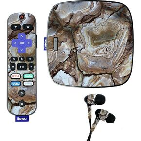 MightySkins Skin for Roku Ultra - Brown Marble | Protective, Durable, and Unique Vinyl Decal wrap Cover | Easy to Apply, Remove, and Change Styles | Made in The USA
