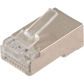 NavePoint CAT5E Ethernet RJ45 Plug, FTP, 100 Pack, C5E-8P8C, CE Compliance