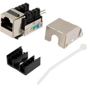 NavePoint 90 Degree CAT5E Keystone Jack, RJ45 Female, 15 Pack, FTP Shielded