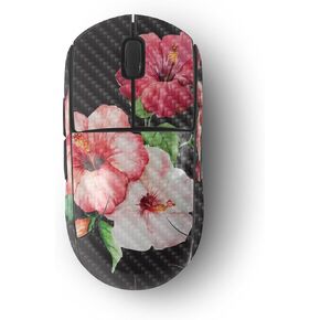 MightySkins Carbon Fiber Skin Compatible with Logitech G Pro Wireless Gaming Mouse - Hibiscus | Protective, Durable Textured Carbon Fiber Finish | Easy to Apply, Remove, and Change Styles