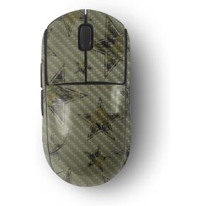 MightySkins Carbon Fiber Skin Compatible with Logitech G Pro Wireless Gaming Mouse - Army Star | Protective, Durable Textured Carbon Fiber Finish | Easy to Apply, Remove, and Change Style