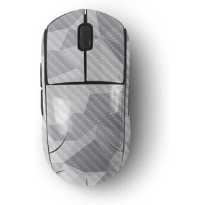 MightySkins Carbon Fiber Skin Compatible with Logitech G Pro Wireless Gaming Mouse - Gray Polygon | Protective, Durable Textured Carbon Fiber Finish | Easy to Apply