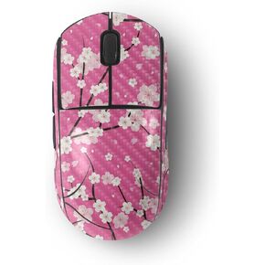 MightySkins Carbon Fiber Skin Compatible with Logitech G Pro Wireless Gaming Mouse - Sakura Pink | Protective, Durable Textured Carbon Fiber Finish | Easy to Apply