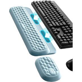 Vaydeer Wrist Rest Set with Stickers, Full Mechanical Keyboard Support and Mouse Rest Pad, Desk Ergonomic Cushion for Computer Typing Office Work Home Gaming, Memory Foam Arm Palm Hand Relieve Pain