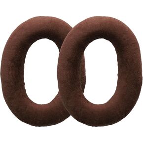 kwmobile 2X Earpad Compatible with Sennheiser HD515 / HD555 / HD595 / HD518 - Replacement Velour Earpad Cushion for Headphones - Black