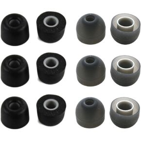3 Pair Memory Foam & 3 Pair Silicone Rubber Replacement Earbuds, Ear Tips for JayBird BlueBuds X, X2 & X3 Sport Headphones (Medium)