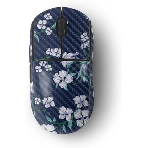 MightySkins Carbon Fiber Skin Compatible with Logitech G Pro Wireless Gaming Mouse - White Freesia | Protective, Durable Textured Carbon Fiber Finish | Easy to Apply