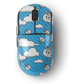 MightySkins Carbon Fiber Skin Compatible with Logitech G Pro Wireless Gaming Mouse - Unicorn Clouds | Protective, Durable Textured Carbon Fiber Finish | Easy to Apply