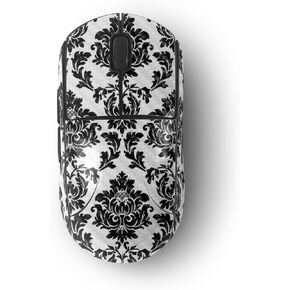 MightySkins Carbon Fiber Skin Compatible with Logitech G Pro Wireless Gaming Mouse - Vintage Damask | Protective, Durable Textured Carbon Fiber Finish | Easy to Apply
