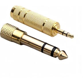 Headphone Adapter 6.35mm Male to 3.5mm Female Stereo Audio Aux Adapter 1/8 Inch to 1/4 Inch Headphone Jack Adapter for Guitar Amplifier, Headphone, 2 Pack