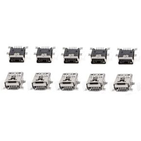 10 Pcs Mini USB Type B Female Port 5-Pin 180 Degree SMD SMT PCB Jack Socket