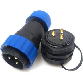 SD28 28MM Panel Mount Connector 12Pin,Male Plug to Female Socket,Waterproof Cable Gland Cap IP68 (12-Pin, Panel Mount-Plug(male)&Socket(female))