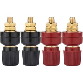 Terminal Binding Post M8 Threaded Diameter Opening 12mm Remote Battery Binding Post Junction Post Block Terminal Kit(2Pcs Red & 2Pcs Black)