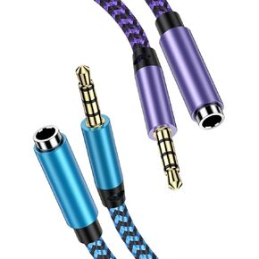 3.5mm Extension Cable 6FT Headphone Jack Extender Audio Male to Female Aux Adapter Hi-Fi Sound Stereo Extension Cord Nylon Braided for Headset iPhone iPad Smartphone Tablets Media Players & More