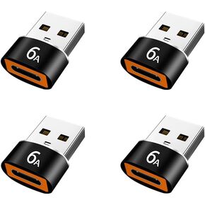 USB A Adapter to USB C, 4 Pack USB USBC-C Adapter UBC to USB C USBC USB Adapter USB A to USBC USB C USB A Replacement for Samsung S22 Ultra, S24 Plus Accessories