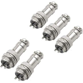 4 Pin Metal Male Female Panel Connectorplug 12mm GX12-4P Silver Aviation Plug - (5 Sets)