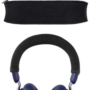 Geekria Flex Fabric Headband Cover Compatible with Jabra Elite Elite 45h, Evolve2 65 UC, Evolve2 40 UC Headphones, Head Top Cushion Pad Protector, Replacement Repair Part, Sweat Cover (Black)