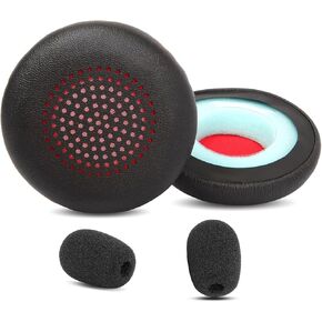 Earpads Cushion Replacement Compatible with Poly Voyager 4310 UC/Voyager 4320 UC/Voyager Focus UC/Voyager Focus 2 UC USB-A Headset Ear Pads Cover with Soft Protein Leather and Memory Foam