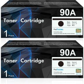 CE390A 90A Black Toner Cartridge with Chip 2-Pack, 90A Ink Cartridge Replacement for HP 90A CE390A 90X CE390X for Laser Enterprise 600 M601 M602 M603 M4555 MFP M602x M602n M603dn Series Printer Ink