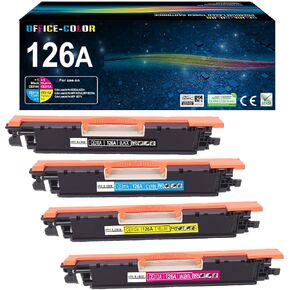 OFFICE-COLOR Replacement for HP 126A Toner Cartridges Set Works with HP Laserjet Pro 100 Color MFP M175nw,CP1025nw,cp1025,M275 Printer Toner (Black,Cyan,Magenta,Yellow 4-Pack)