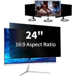 Bewinner 24 inch Computer Screen Protector, Anti Blue Light and Anti Glare Filter for 24 Inch 16:9 Aspect Ratio, Removable Eye Screen Protector, AntiScratch, Blocks 96% UV