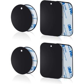8 Packs Thin Metal Plate for Magnetic Car Phone Holder (4 Round and 4 Rectangle) (8-Pack)