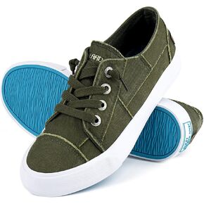 أحذية JENN ARDOR النسائية القماشية، أحذية رياضية سهلة الارتداء، أحذية عصرية منخفضة، أحذية تنس كاجوال مقاس 10 أخضر in Kuwait