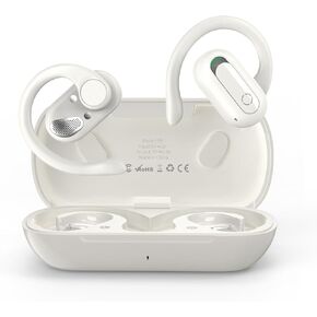 Open Ear Headphones Bluetooth 5.3 Wireless Earbuds for iPhone & Android, Wireless Open Ear Earbuds with Rotatable Earhooks, Deep Bass, IPX7 Waterproof Earphones for Sports, Workouts, Running, Cycling