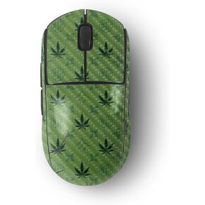 MightySkins Carbon Fiber Skin Compatible with Logitech G Pro Wireless Gaming Mouse - CBD Green | Protective, Durable Textured Carbon Fiber Finish | Easy to Apply, Remove, and Change Style