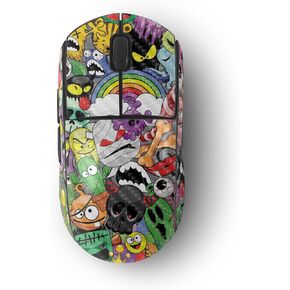 MightySkins Skin Compatible with Logitech G Pro Wireless Gaming Mouse - Monster Mash | Protective, Durable, and Unique Vinyl Decal wrap Cover | Easy to Apply, Remove, and Change Styles