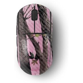 MightySkins Carbon Fiber Skin Compatible with Logitech G Pro Wireless Gaming Mouse - Pink Tree Camo | Protective, Durable Textured Carbon Fiber Finish | Easy to Apply