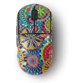 MightySkins Carbon Fiber Skin Compatible with Logitech G Pro Wireless Gaming Mouse - Flower Wheels | Protective, Durable Textured Carbon Fiber Finish | Easy to Apply