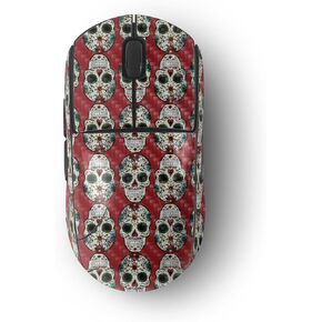 MightySkins Carbon Fiber Skin Compatible with Logitech G Pro Wireless Gaming Mouse - Sugar Skull | Protective, Durable Textured Carbon Fiber Finish | Easy to Apply
