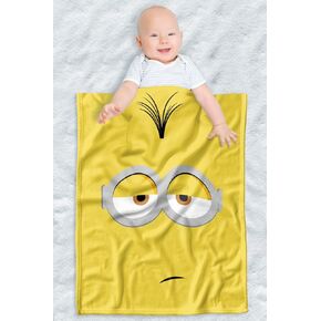 LOGOVISION Minions lightweight baby blanket, 30"X40", Stuart Face Unisex for infants Girls & Boys