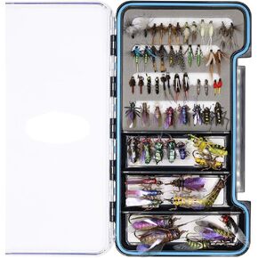 Trout Fly Fishing Flies Collection 194/118/69 Premium Flies Dry Wet Nymph Streamers Fly Assortment with Fly Box Flyfishing Flys Lures Kits