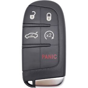 Keyless Entry Replacement Key Fob Cover Case fit for Dodge Charger Challenger Dart Durango Journey Jeep Grand Cherokee Chrysler 300 Smart Remote Key Fob (Red)