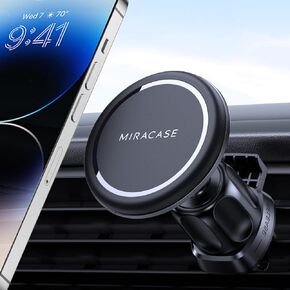 Miracase Fits MagSafe Car Mount [Powerful Magnets] Air Vent Magnetic Phone Holder for Car [Easily Install] Hands Free Phone Mount for Car Compatible with iPhone 14 13 12 Pro Plus Max MagSafe Cases
