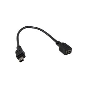YCS Basics Black 6 Inch USB 2.0 USB Mini B Male to USB Mini B Female Cable