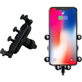 Sunvie Invisible Car Phone Holder, Rotatable Air Vent Cell Phone Mount with Gravity Bracket, Universal Vehicle Air Outlet Anti-Shake Mobile Phone Clip for Dashboard and Air Vent (Round)