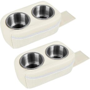 1 Pcs Stainless Steel Cup Holder White Double Car Drink Holder Pontoon Cup Holder for Boat Yacht RV Car Seats (White)