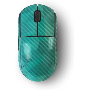 MightySkins Carbon Fiber Skin Compatible with Logitech G Pro Wireless Gaming Mouse - Blue Green Polygon | Protective, Durable Textured Carbon Fiber Finish | Easy to Apply