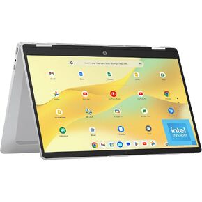 HP Chromebook x360 14 inch Laptop, HD Touchscreen, Intel Processor N100, 4 GB RAM, 64 GB eMMC, Intel UHD Graphics, Chrome OS, 14b-cd0000nr (2024)