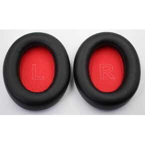 Replacement Ear Pads Compatible with Anker Soundcore Life Q10 Headphones, Protein Leather and Memory Foam, (Black + red)