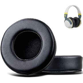 Replacement Ear Pads for Skullcandy Crusher Wireless Crusher Evo Crusher ANC Hesh 2.0 1.0 Headphone Soft Foam Ear Cushions Cover Cup, Protein Leather Earpad Earmuffs, Black