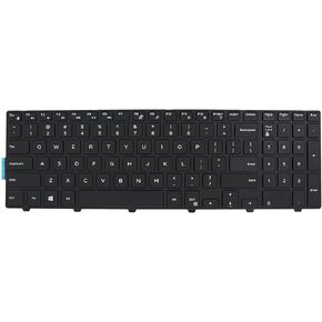 Non-Backlit US Keyboard with Frame Replacement Compatible with Dell Inspiron 15 3000 Series 3551 3552 3541 3543 3542 3559 3565 3567 3558 Black with White Characters Print