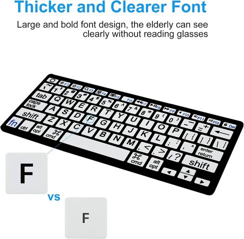 HXMJ-Large Print Computer Keyboard | Quiet Scissor Switch | Full Size | Wired USB High Contrast Keyboard with Oversized Letters for Seniors and Visually Impaired Low Vision Individuals-Yellow in Saudi Arabia