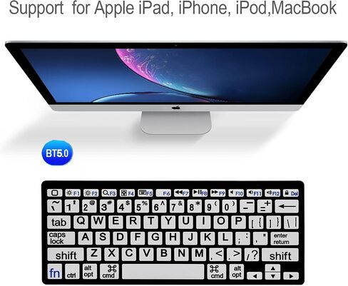 HXMJ-Large Print Computer Keyboard | Quiet Scissor Switch | Full Size | Wired USB High Contrast Keyboard with Oversized Letters for Seniors and Visually Impaired Low Vision Individuals-Yellow in Saudi Arabia